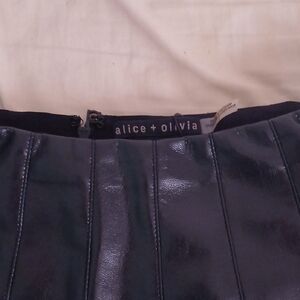 Alice + Olivia Shiny Black Skirt